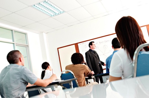 Lecturer teaching class