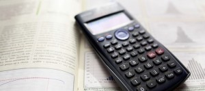 calculator on a math book